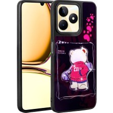 Realme C55 Uyumlu Kılıf Parlayan Kabartmalı Ikonik Figürlü Zore Amas Silikon Kapak