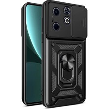 Infinix Smart 8 Uyumlu Kılıf Magnetik Standlı Kamera Korumalı Zore Sürgülü Vega Kapak