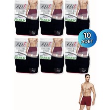 Tutku Elit 1101 Elit Erkek Havlu Bel Düz Boxer 10LU Siyah