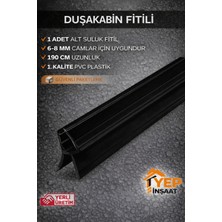 Yep İnşaat Duşakabin Kapı Altı Suluk Fitil 190 cm Çift Yaprak – 6-8 mm Cam