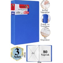 Artlantis Mavi Sunum Dosyası 80 Li 3 Adet Poşet Dosyalı Katalog Dosyası 80 Poşetli Kendinden Dosya Plastik Kapaklı