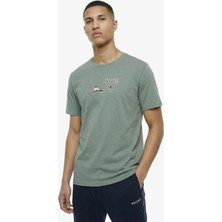 Discovery Expedition D6SM-TST3762 Nil Yeşili Bisiklet Yaka Relaxed Baskılı Erkek T-Shirt