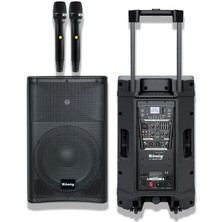 König K-12500 Dsp 12'' 600W 2 Uhf El Taşınabilir Amfi