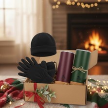 Argeus Çiftlere Özel Kışlık Hediye Seti - Bere, Eldiven, Boyunluk ve Termos