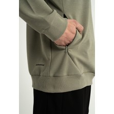 Airlife Foursquare Erkek Sıfır Yakalı Sweatshirt Haki