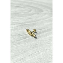 Spossy Silver Jewelry Baget Taşlı Piercing Küpe