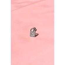 Spossy Silver Jewelry Kilit Piercing Küpe