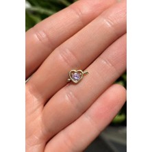 Spossy Silver Jewelry Kalp ve Ok Piercing Küpe