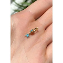 Spossy Silver Jewelry Yıldız Halka Piercing Küpe