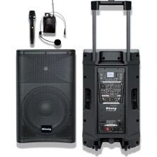 König K-15600 Dsp 15'' 800W 1el+1yaka Taşınablir Amfi