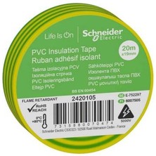 Schneider Electric 2420105 19*20 Izolebant Sarı/yeşil (20 Mt)
