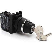 Emas B Serisi Metal Gövdeli Düz Tip Buton 22 mm Siyah B100AA21