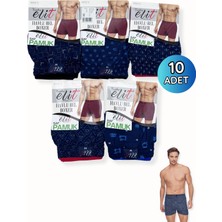 Tutku Elit 1102 Elit Erkek Havlu Bel Desenli Boxer 10LU Lacivert