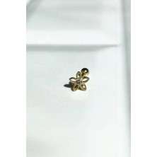 Spossy Silver Jewelry Çiçek/papatya Piercing Küpe