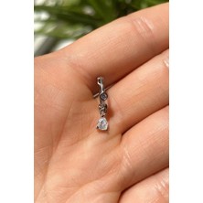 Spossy Silver Jewelry Fiyonk Tasarım Halka Piercing Küpe