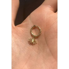 Spossy Silver Jewelry Opal Taşlı Göz Halka Piercing Küpe