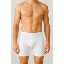 Tutku Elit 1253 Elit Erkek Uzun Boxer 6lı Paket Beyaz