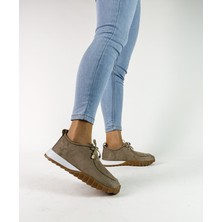 Gdt Ayakkabı Bej Renk Süet Bağcıklı 36-37-38-39-40 Numara Kadın Sneaker