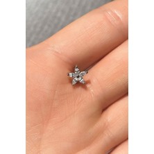 Spossy Silver Jewelry Papatya Halka Piercing Küpe