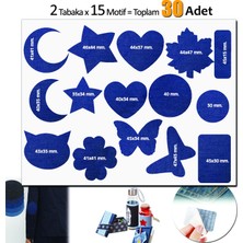 Fixall Adhesive Products Yapışkanlı Kot Kumaş Çeşitli Şekillde 30 Adet Mont Pantalon Aksesuar Yama Siyah