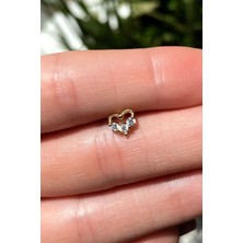 Spossy Silver Jewelry Kalp Piercing Küpe