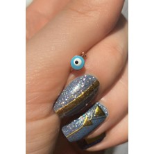 Spossy Silver Jewelry Küçük Boy Mineli Nazar  Göz Halka Piercing Küpe