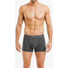 0114 Tutku Erkek Elastan Boxer 6lı Füme