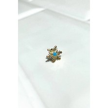 Spossy Silver Jewelry Kar Tanesi Piercing Küpe