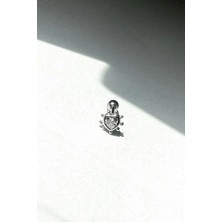 Spossy Silver Jewelry Kalp Piercing Küpe
