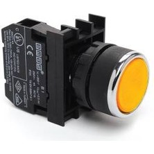 Emas B Serisi Plastik Düz Tip Sarı 22 mm Buton B100DS