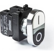 Emas cm Serisi Metal 1no+1nc Çiftli Düz Siyah-Beyaz 22 mm Buton CM102K20HB