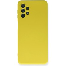  Samsung Galaxy A52 Kılıf Nano Içi Kadife Silikon - Sarı Nemere