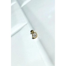 Spossy Silver Jewelry Damla Piercing Küpe