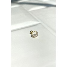 Spossy Silver Jewelry Yuvarlak Piercing Küpe