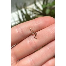 Spossy Silver Jewelry Yılan Piercing Küpe