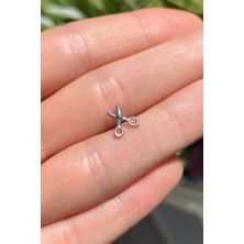 Spossy Silver Jewelry Makas  Piercing Küpe