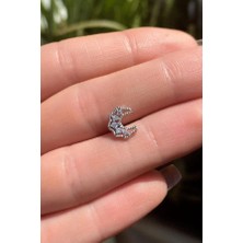 Spossy Silver Jewelry Ay Piercing Küpe