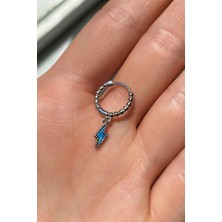 Spossy Silver Jewelry Tekli, Şimşek Opal Taşlı Piercing Küpe