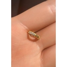 Spossy Silver Jewelry Taşlı Halka Piercing Küpe