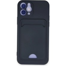  iPhone 12 Kılıf Kelvin Kartvizitli Silikon - Lacivert Nemere