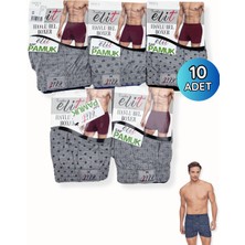 Tutku Elit 1102 Elit Erkek Havlu Bel Desenli Boxer 10LU Gri