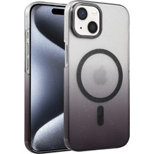  Apple iPhone 14 Glossy Magsafe Kapak - Siyah Nemere