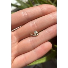 Spossy Silver Jewelry Salyangoz  Piercing Küpe