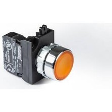 Emas cm Serisi Metal 1no Yaylı Düz Sarı 22 mm Buton CM100DS