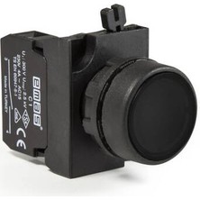 Emas Cp Serisi Plastik 1no Yaylı Düz Siyah 22 mm Buton CP100DH