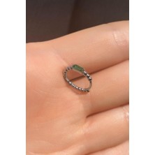 Spossy Silver Jewelry Dikdörtgen Taşlı Halka Küpe