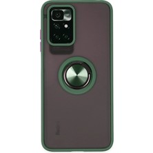  Xiaomi Redmi 10 2022 Kılıf Montreal Yüzüklü Silikon Kapak - Yeşil Nemere