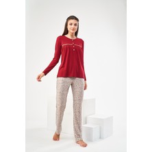Pjs 22425 Kadın Düz Dantelli Patlı Pijama Takım