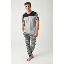 Mod Collection 3428 Kamuflaj Baskılı Erkek Pijama Takım