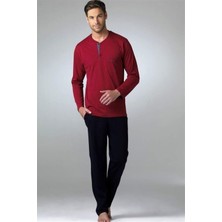 Pierre Cardin Erkek Uzun Kol %100 Pamuk Penye Pijama Takım